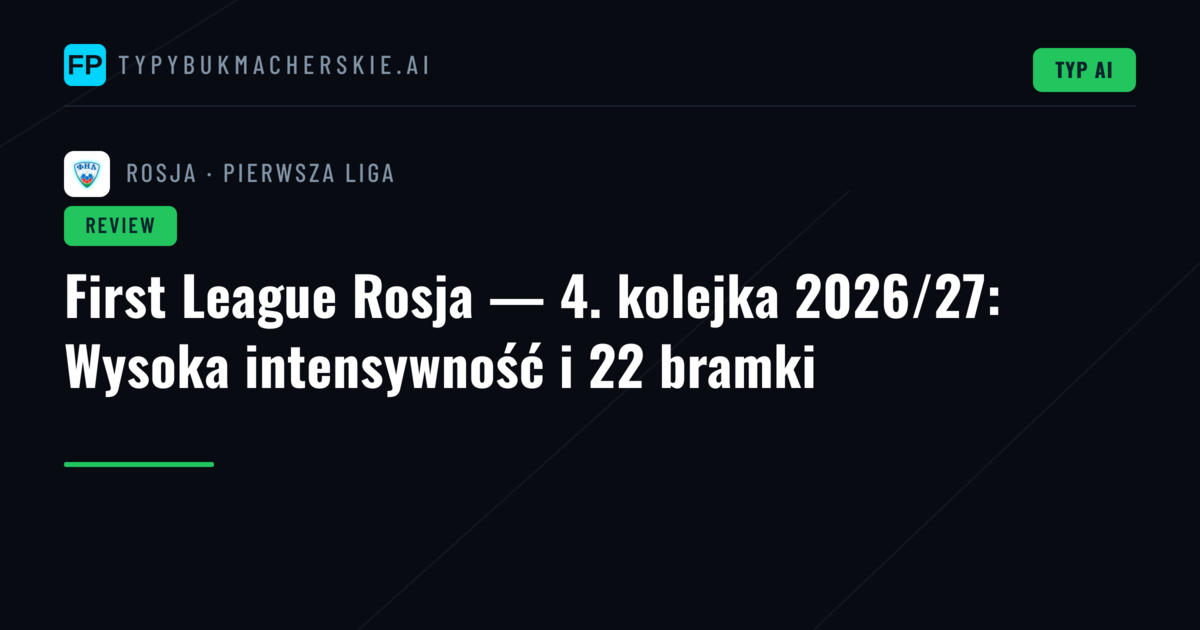 First League Rosja — 4. kolejka 2026/27: Wysoka intensywność i 22 bramki