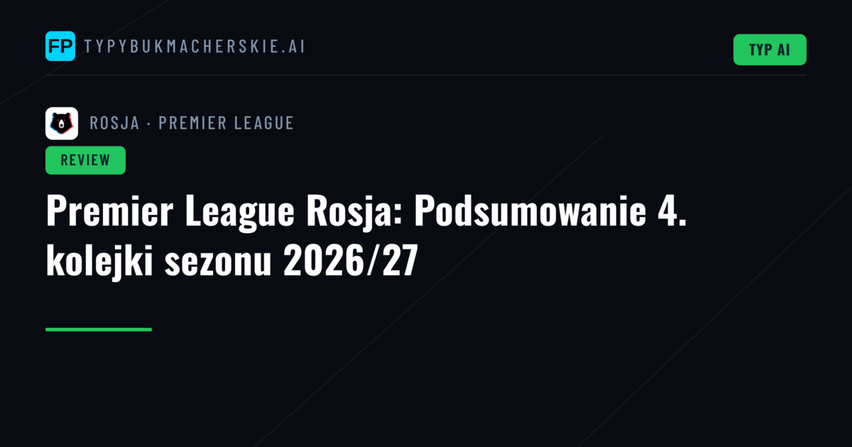 Premier League Rosja: Podsumowanie 4. kolejki sezonu 2026/27