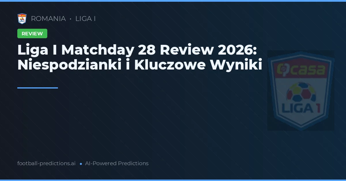Liga I Matchday 28 Review 2026: Niespodzianki i Kluczowe Wyniki