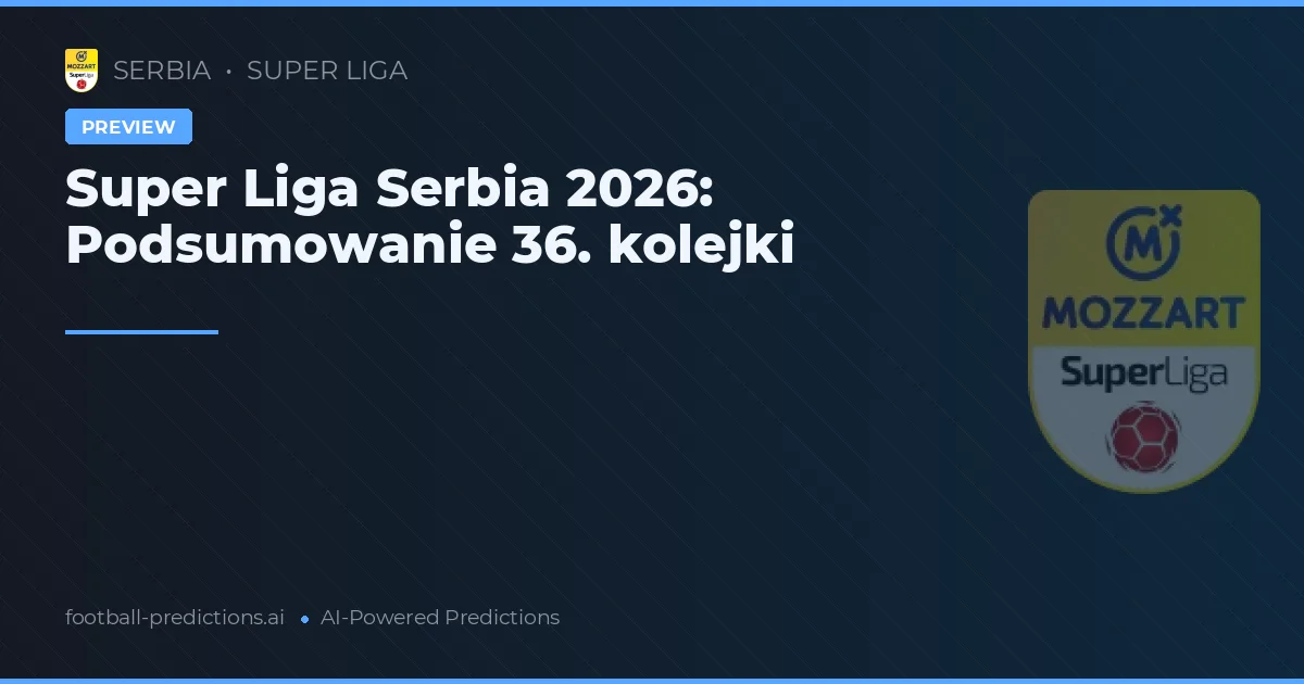 Super Liga Serbia 2026: Podsumowanie 36. kolejki