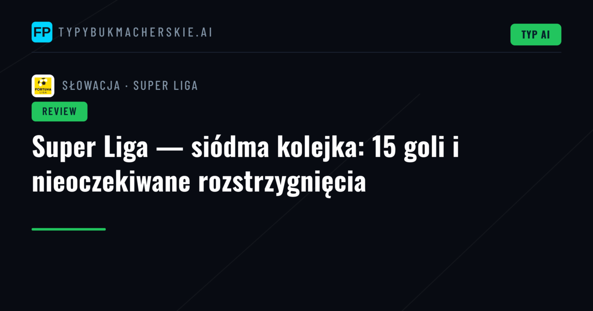 Super Liga — siódma kolejka: 15 goli i nieoczekiwane rozstrzygnięcia