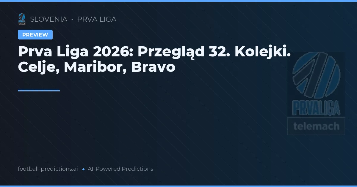 Prva Liga 2026: Przegląd 32. Kolejki. Celje, Maribor, Bravo