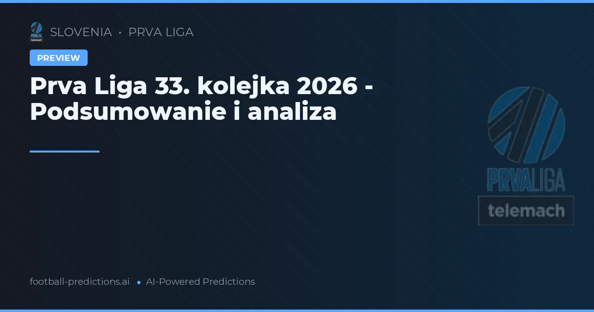 Prva Liga 33. kolejka 2026 - Podsumowanie i analiza