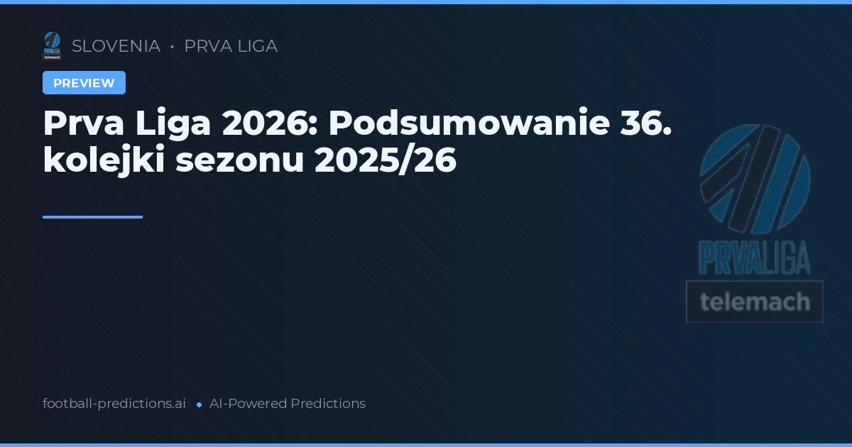 Prva Liga 2026: Podsumowanie 36. kolejki sezonu 2025/26