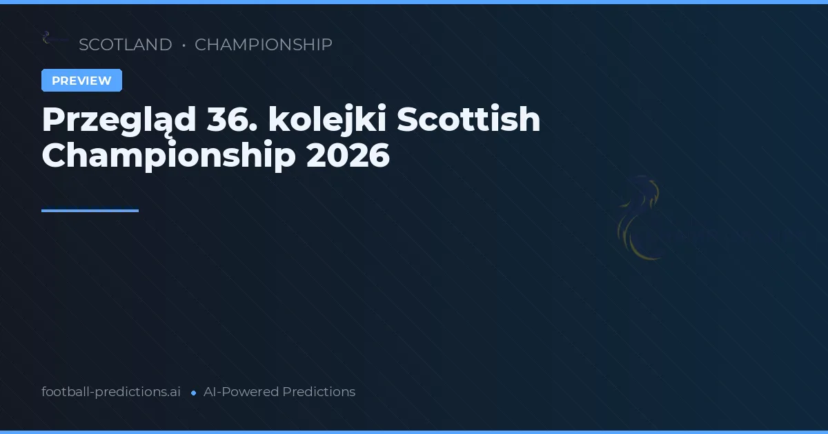 Przegląd 36. kolejki Scottish Championship 2026