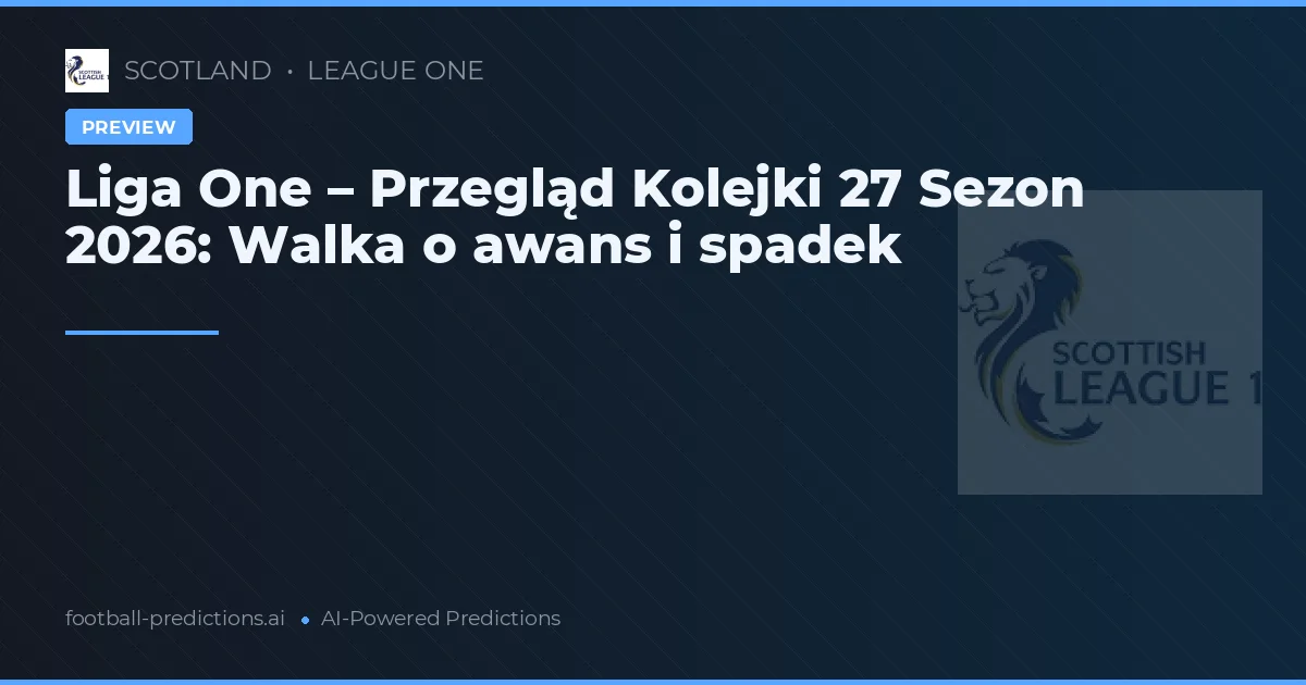 Liga One – Przegląd Kolejki 27 Sezon 2026: Walka o awans i spadek