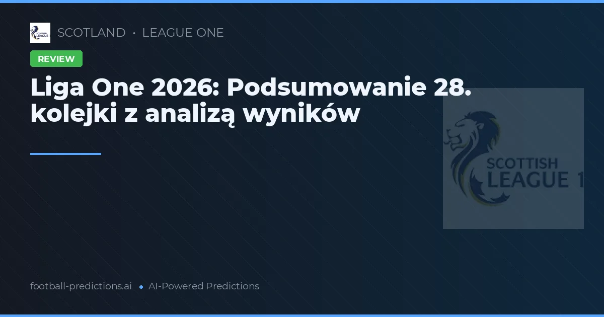 Liga One 2026: Podsumowanie 28. kolejki z analizą wyników