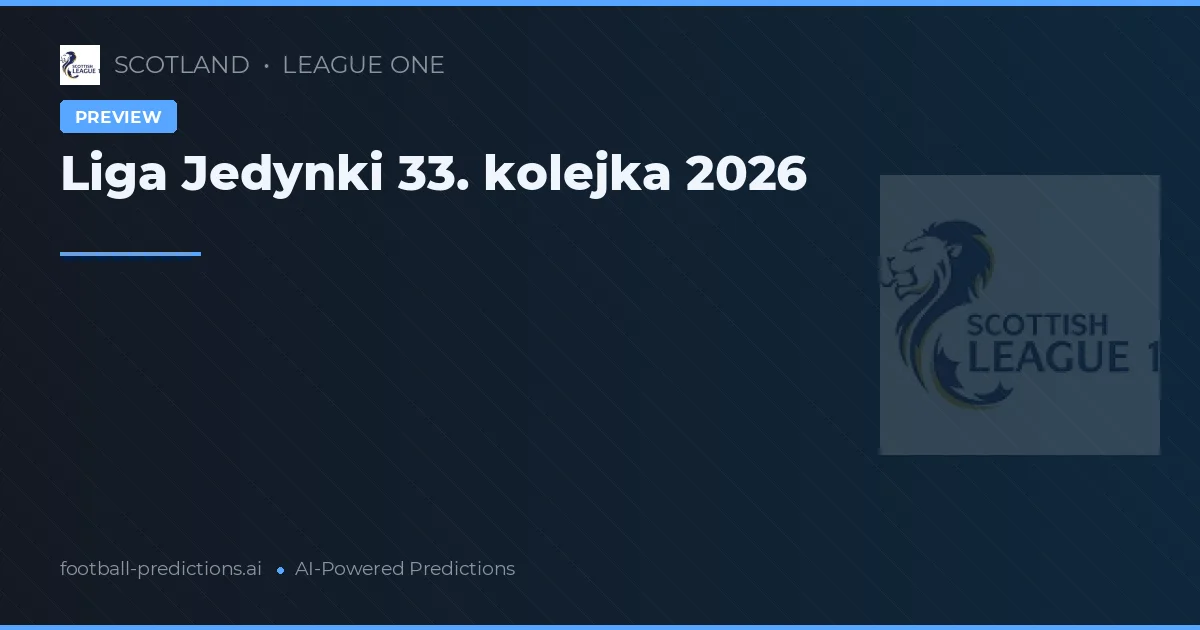 Liga Jedynki 33. kolejka 2026