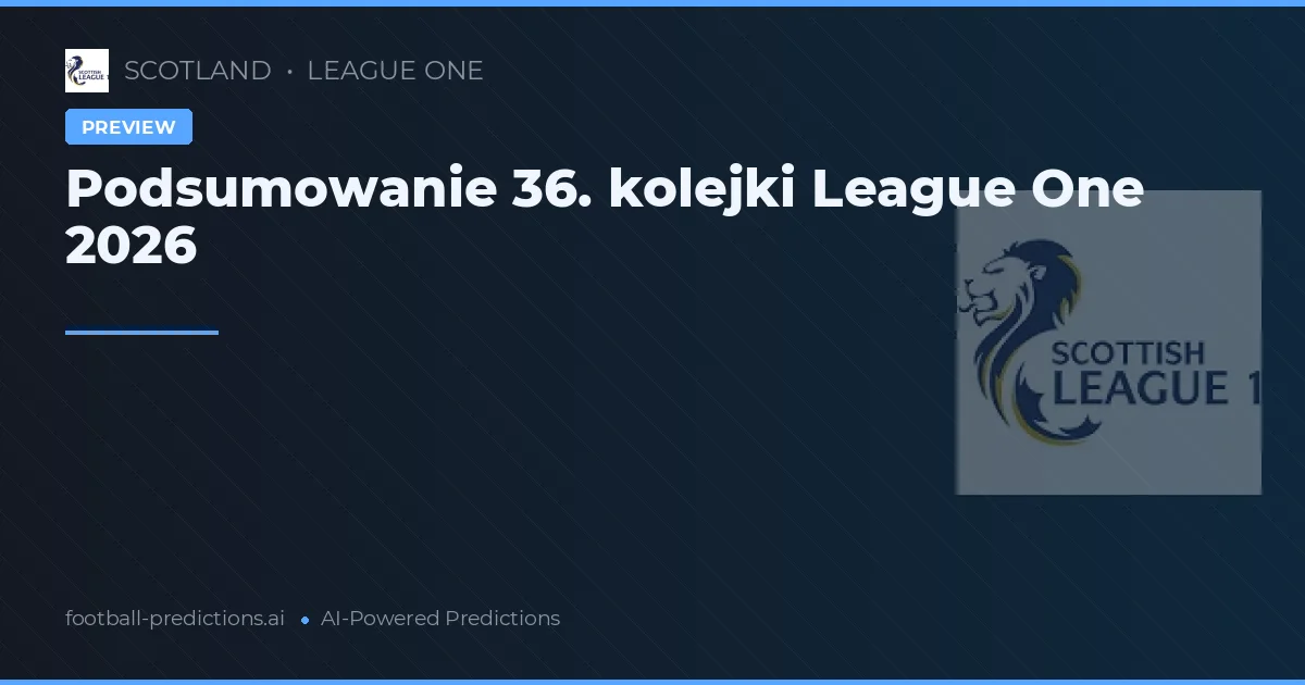Podsumowanie 36. kolejki League One 2026