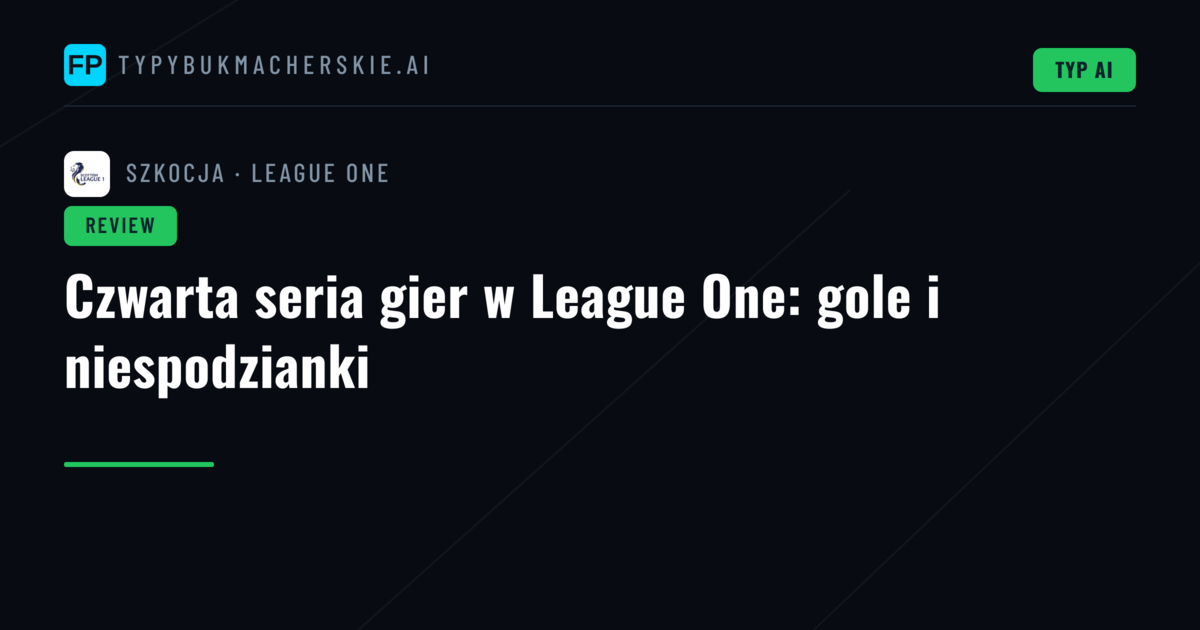 Czwarta seria gier w League One: gole i niespodzianki