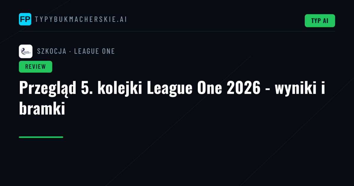 Przegląd 5. kolejki League One 2026 - wyniki i bramki
