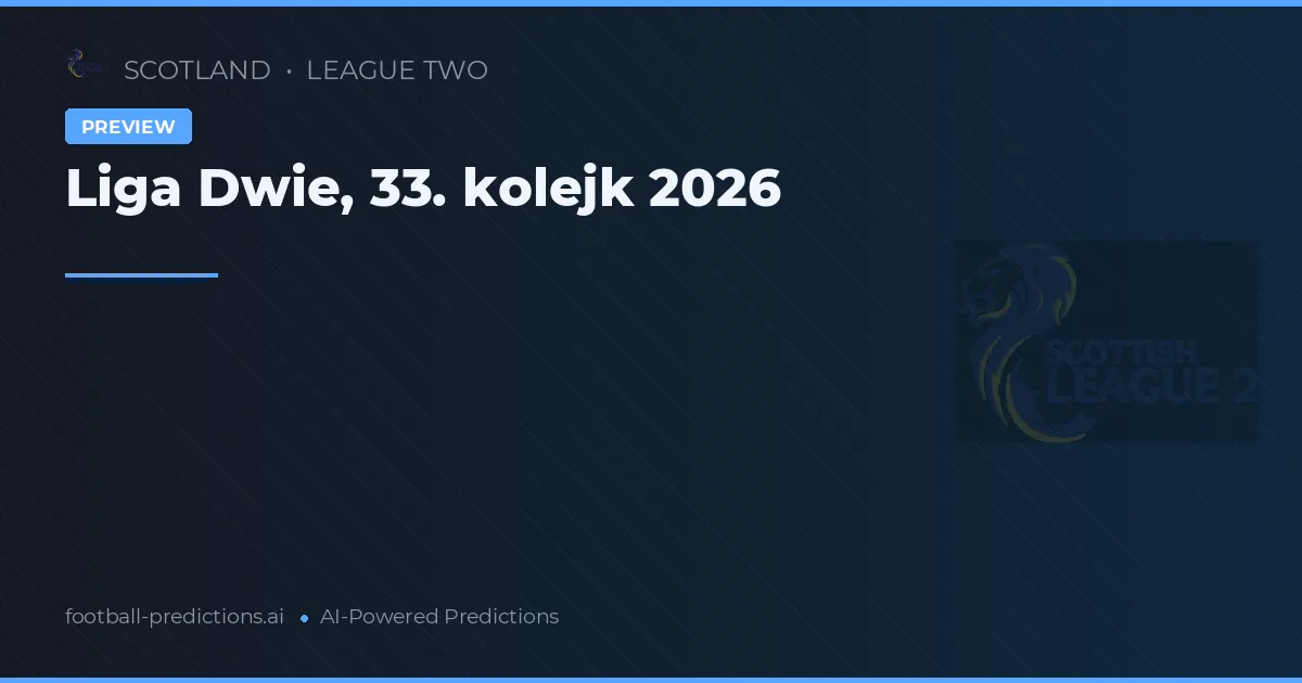 Liga Dwie, 33. kolejk 2026