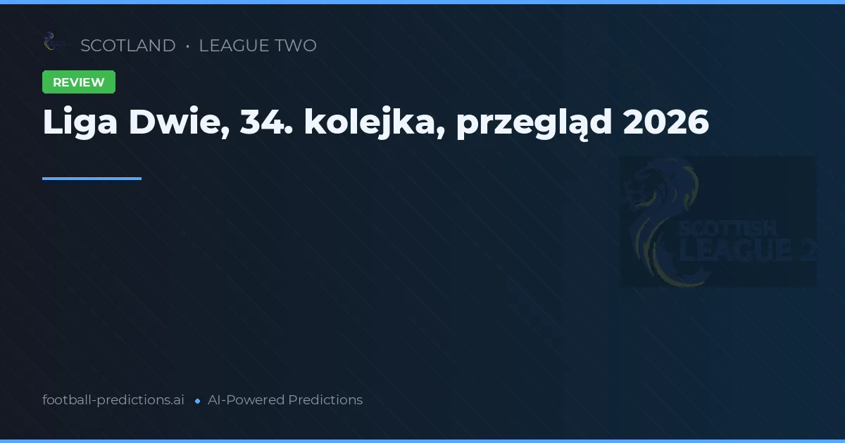 Liga Dwie, 34. kolejka, przegląd 2026