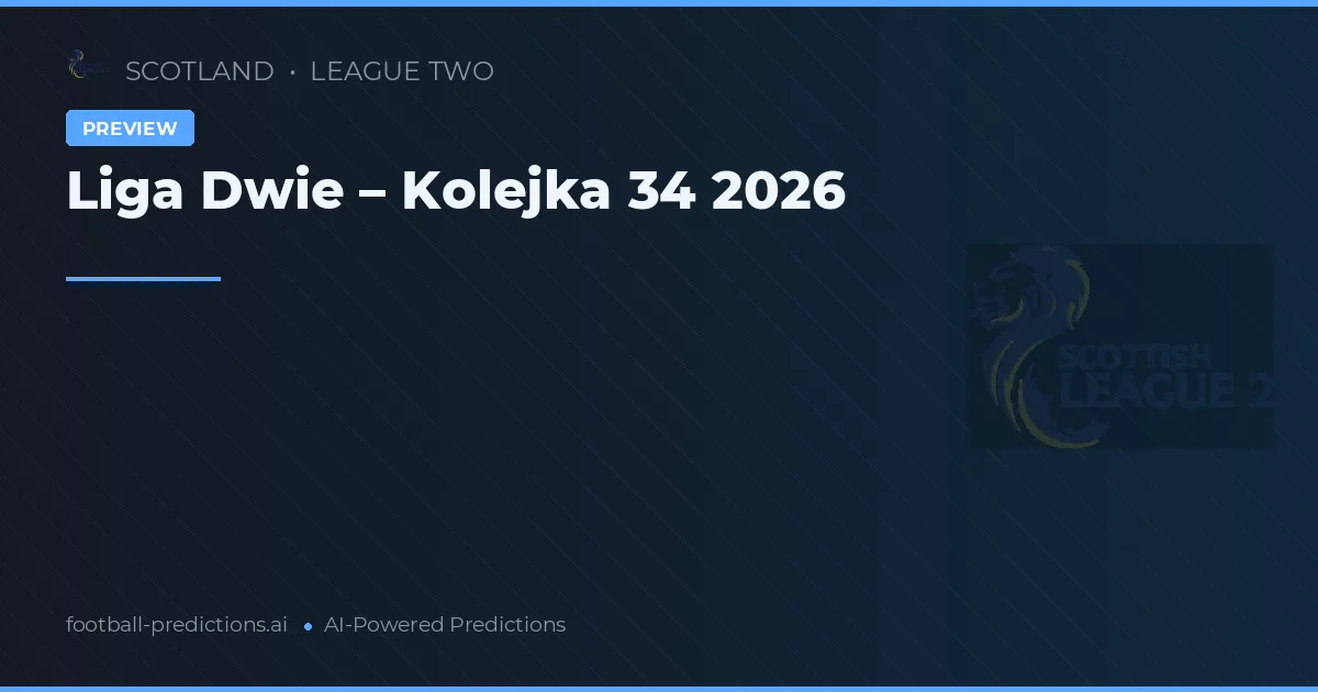 Liga Dwie – Kolejka 34 2026