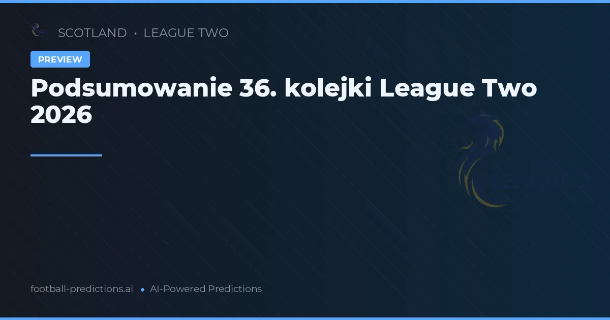 Podsumowanie 36. kolejki League Two 2026