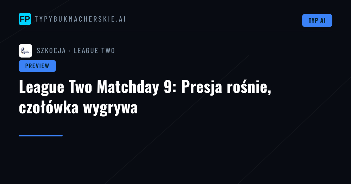 League Two Matchday 9: Presja rośnie, czołówka wygrywa