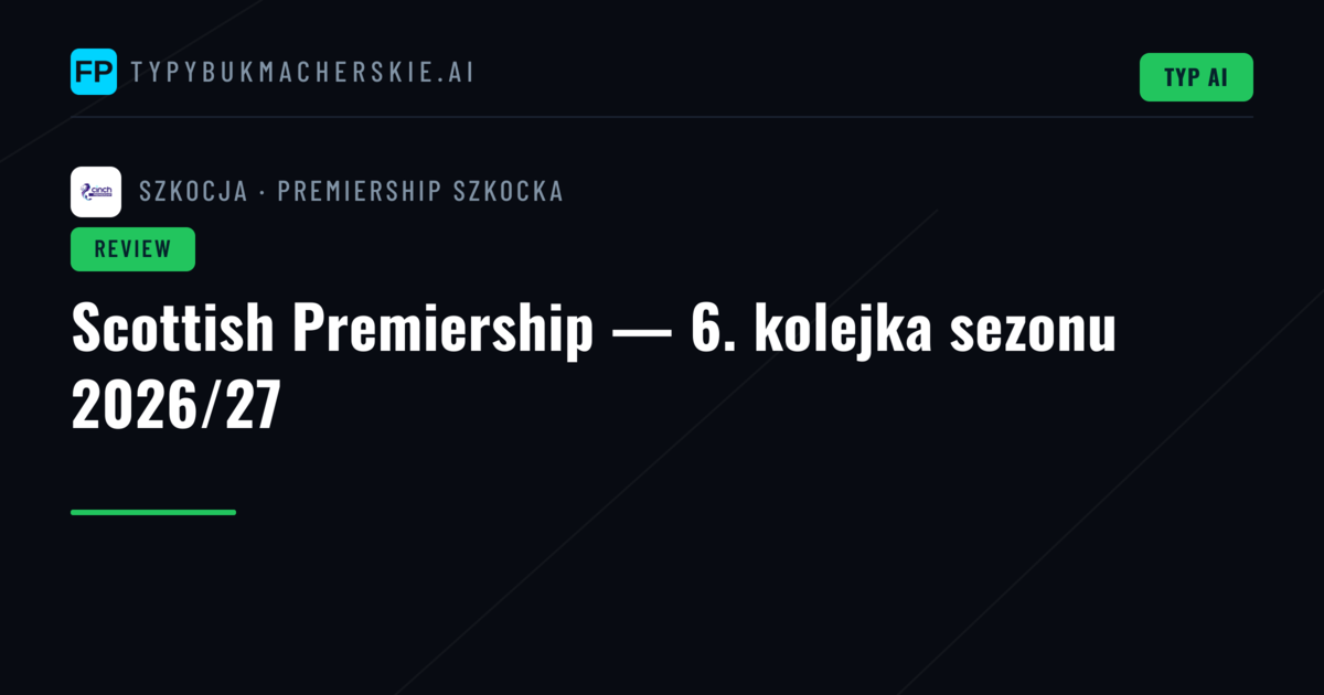Scottish Premiership — 6. kolejka sezonu 2026/27