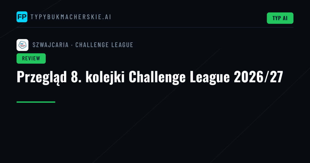 Przegląd 8. kolejki Challenge League 2026/27