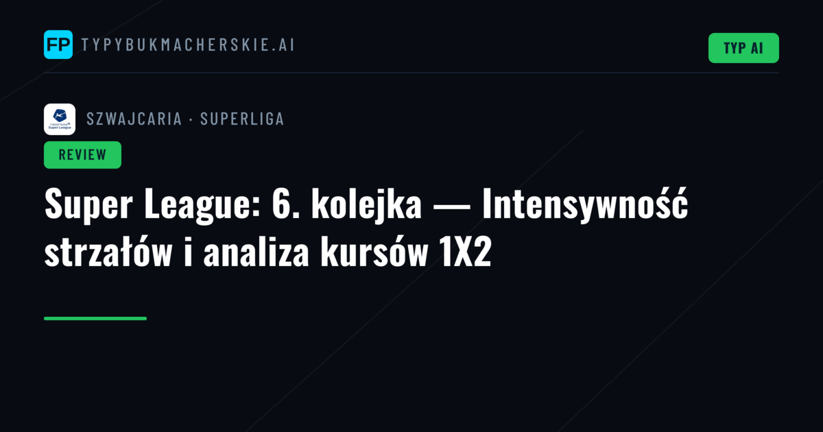 Super League: 6. kolejka — Intensywność strzałów i analiza kursów 1X2