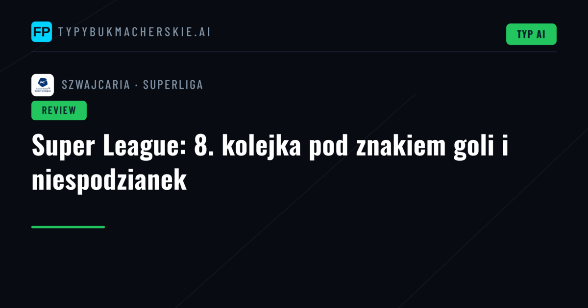 Super League: 8. kolejka pod znakiem goli i niespodzianek
