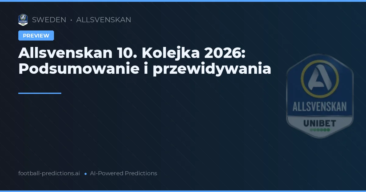 Allsvenskan 10. Kolejka 2026: Podsumowanie i przewidywania
