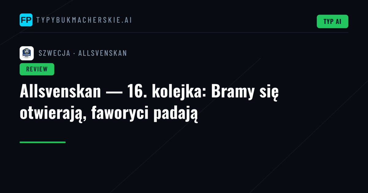Allsvenskan — 16. kolejka: Bramy się otwierają, faworyci padają