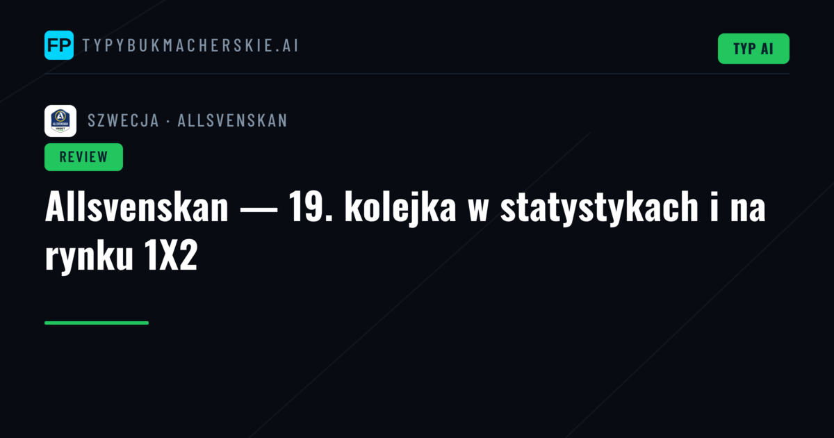 Allsvenskan — 19. kolejka w statystykach i na rynku 1X2