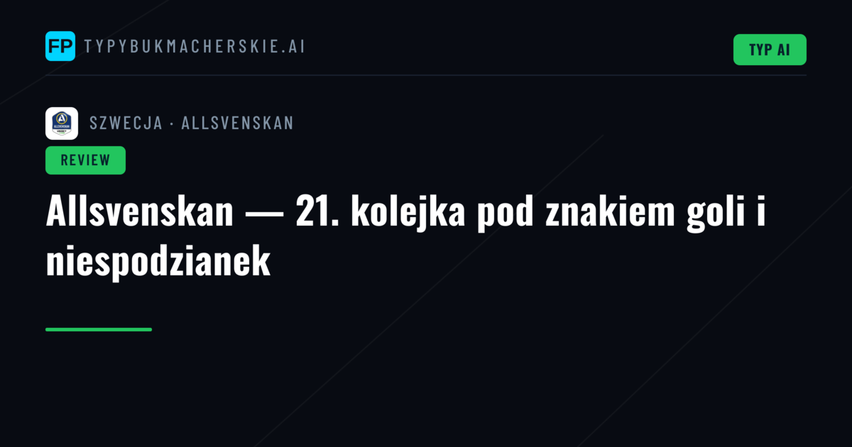 Allsvenskan — 21. kolejka pod znakiem goli i niespodzianek