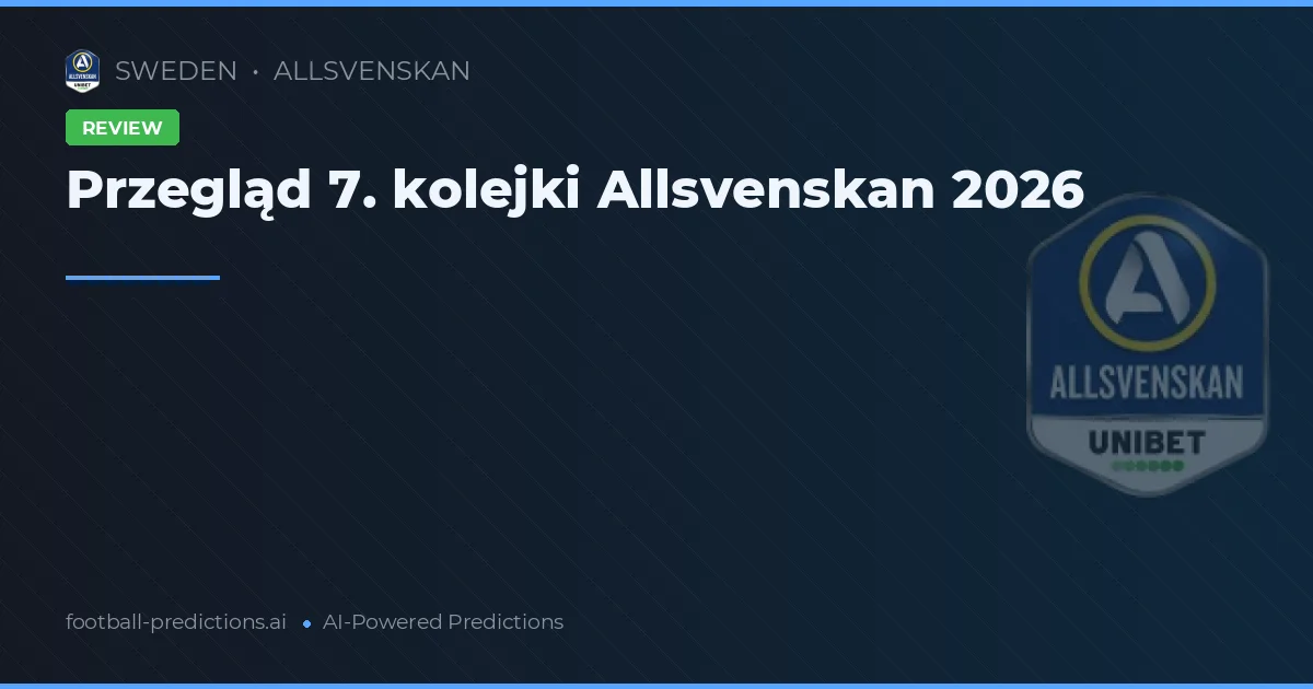Przegląd 7. kolejki Allsvenskan 2026