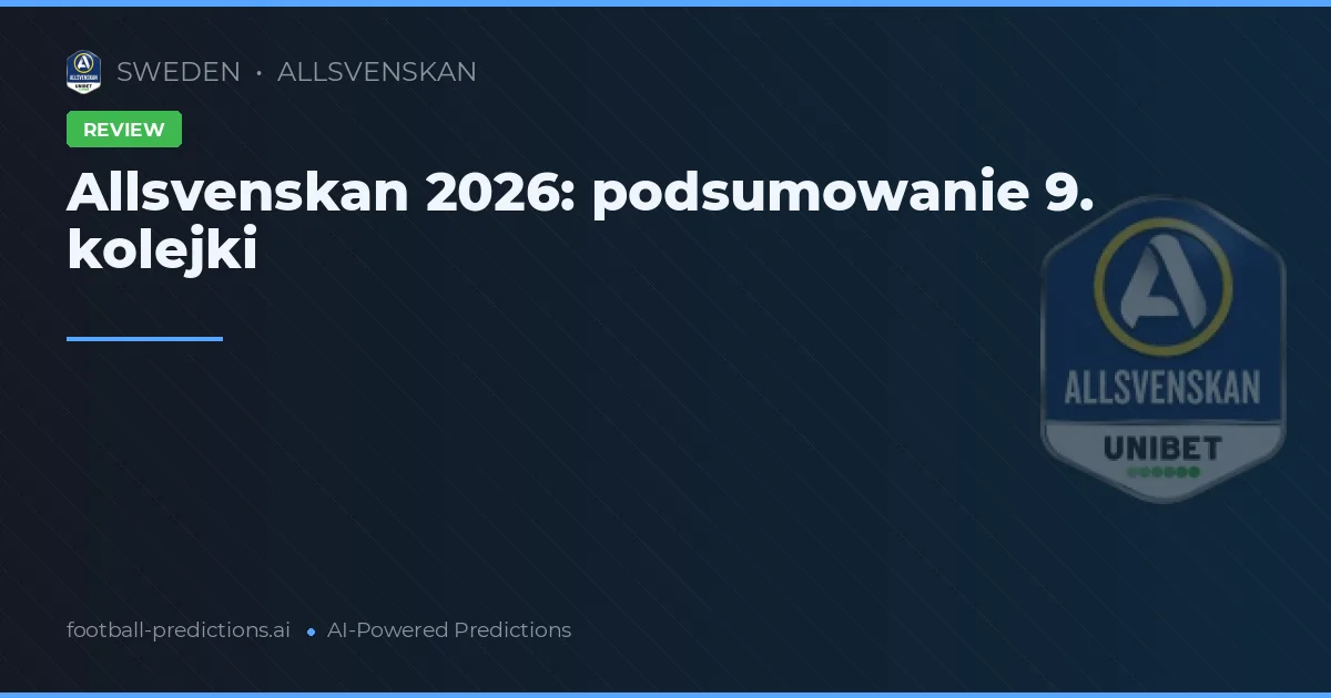 Allsvenskan 2026: podsumowanie 9. kolejki