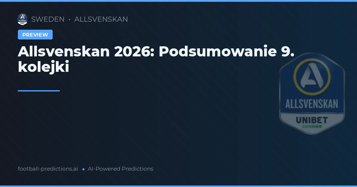 Allsvenskan 2026: Podsumowanie 9. kolejki
