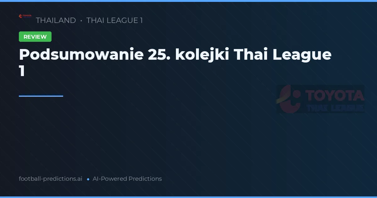 Podsumowanie 25. kolejki Thai League 1