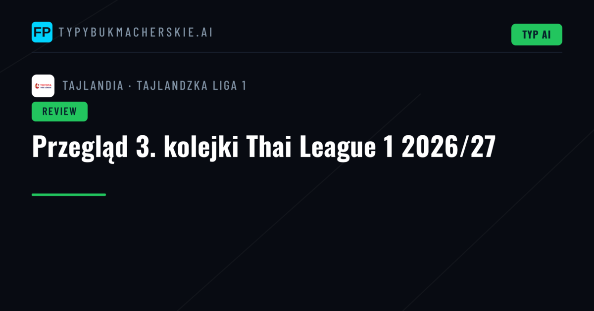 Przegląd 3. kolejki Thai League 1 2026/27