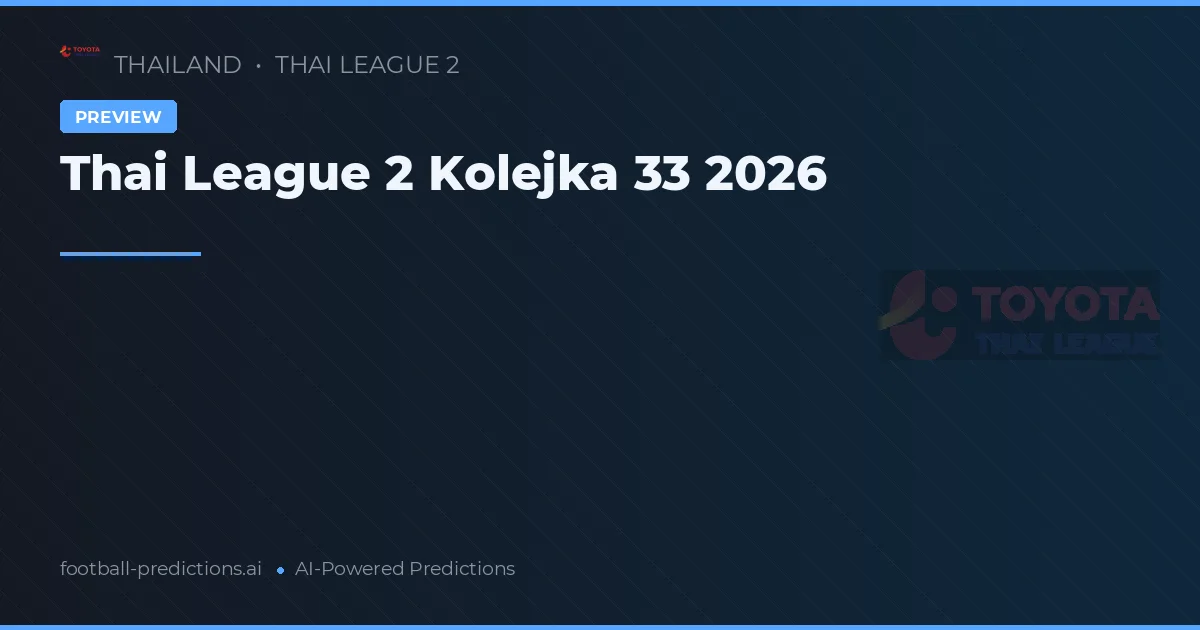 Thai League 2 Kolejka 33 2026