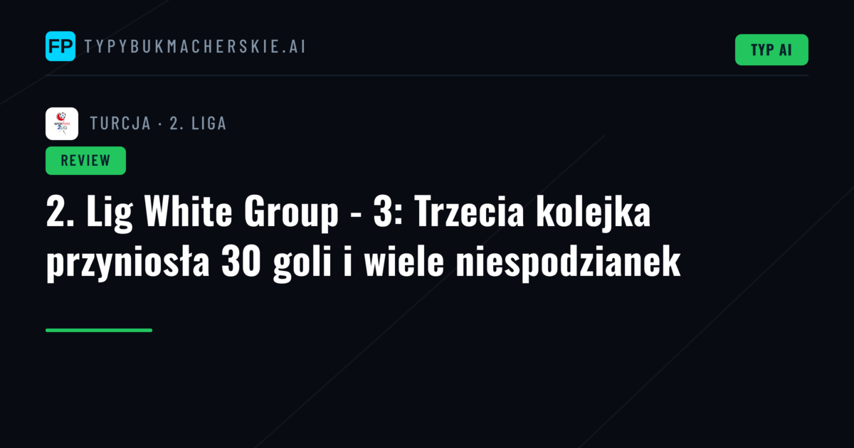 2. Lig White Group - 3: Trzecia kolejka przyniosła 30 goli i wiele niespodzianek