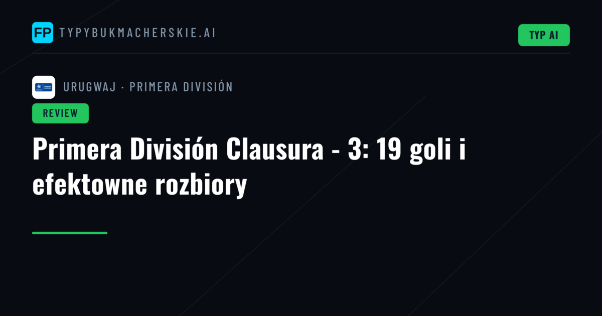 Primera División Clausura - 3: 19 goli i efektowne rozbiory