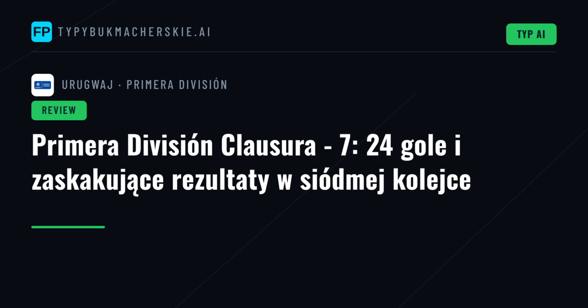 Primera División Clausura - 7: 24 gole i zaskakujące rezultaty w siódmej kolejce
