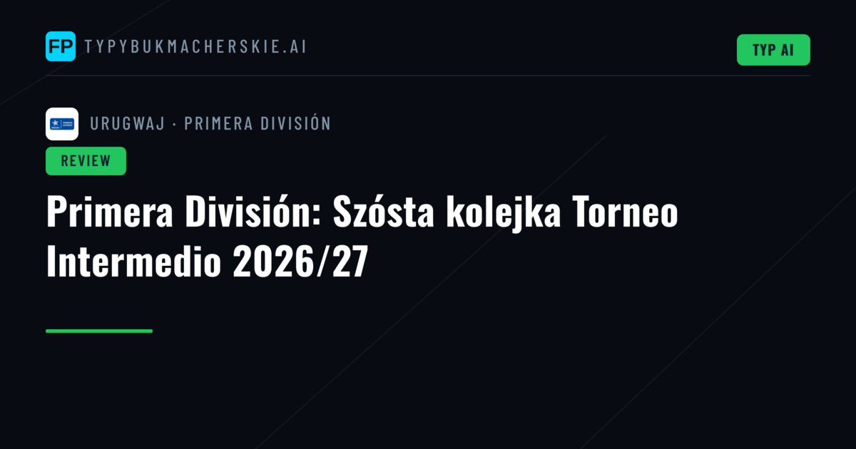 Primera División: Szósta kolejka Torneo Intermedio 2026/27