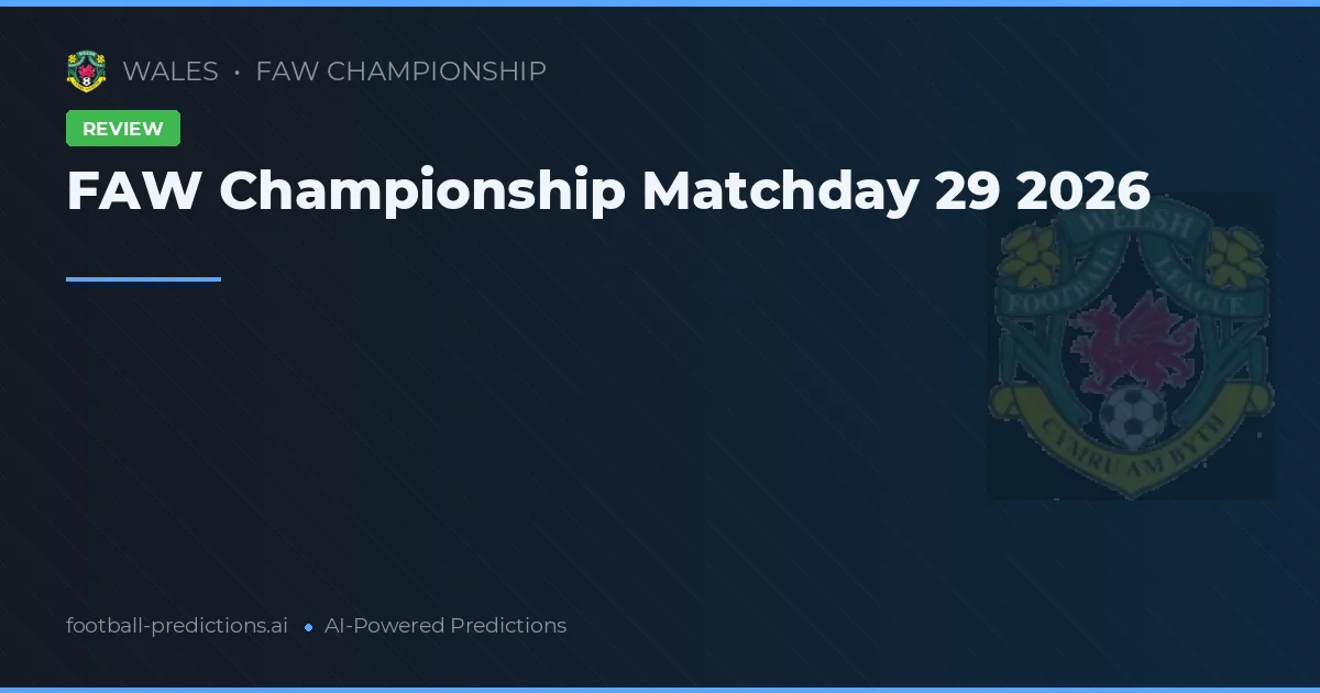 FAW Championship Matchday 29 2026