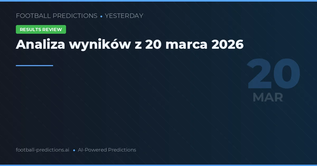 Analiza wyników z 20 marca 2026