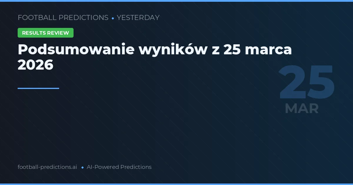 Podsumowanie wyników z 25 marca 2026