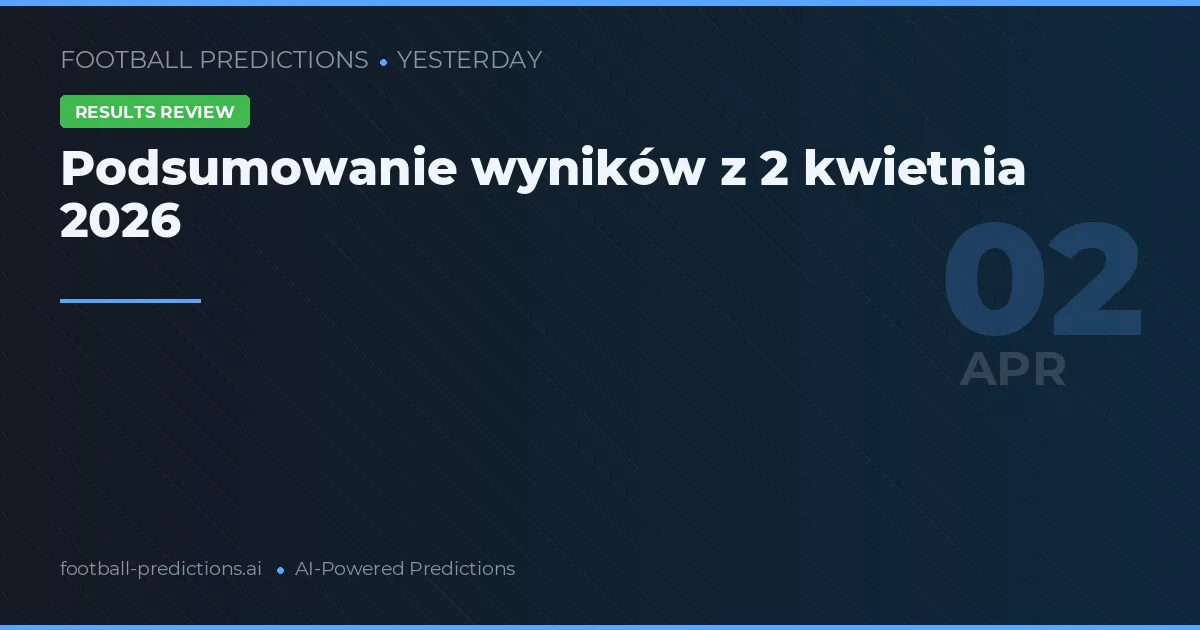 Podsumowanie wyników z 2 kwietnia 2026