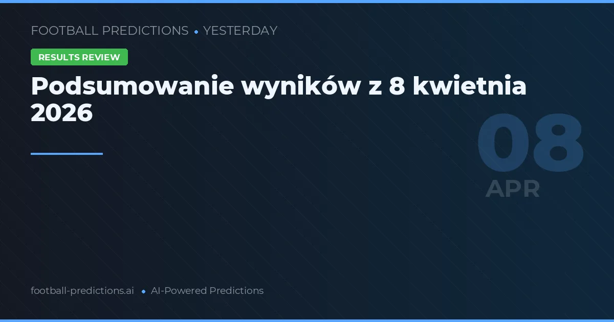 Podsumowanie wyników z 8 kwietnia 2026