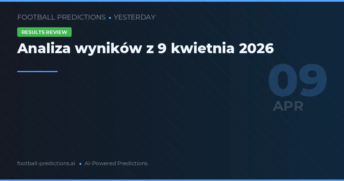 Analiza wyników z 9 kwietnia 2026