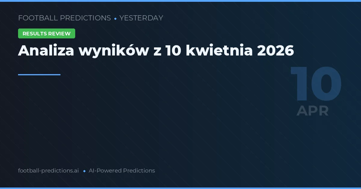 Analiza wyników z 10 kwietnia 2026