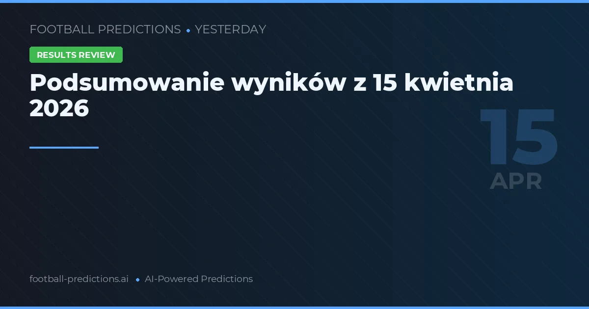 Podsumowanie wyników z 15 kwietnia 2026