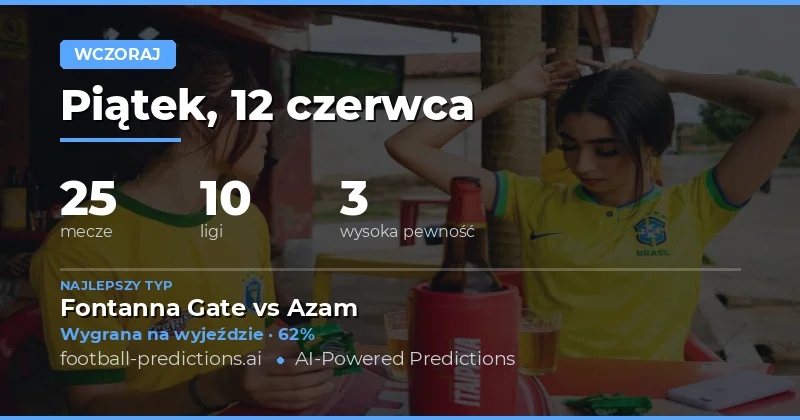 Podsumowanie piątkowych typów — skuteczność 1X2, BTTS i O/U