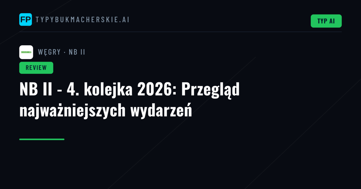 NB II - 4. kolejka 2026: Przegląd najważniejszych wydarzeń