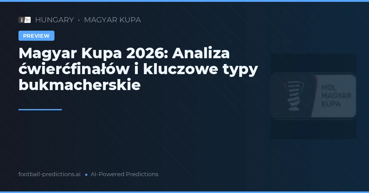 Magyar Kupa 2026: Analiza ćwierćfinałów i kluczowe typy bukmacherskie