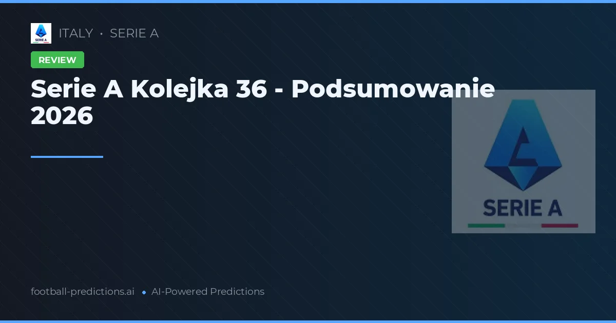 Serie A Kolejka 36 - Podsumowanie 2026